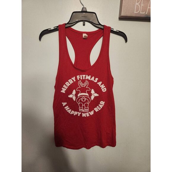 Fitness Tee Co Size M Red Racerback Workout Tank Top - Picture 1 of 3
